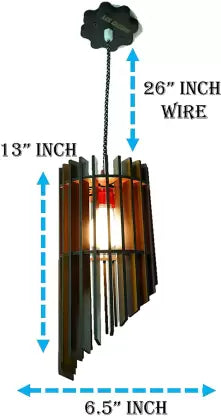 T Line Decor Wooden Hanging Lamp for Living Room, Bedroom, Puja Room, Night Lamp