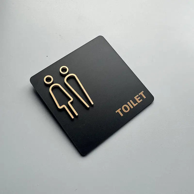 Toilet Sign Graphical Symbols Restroom Signage Wall Hanging Plaque Bathroom for Public Door or Wall