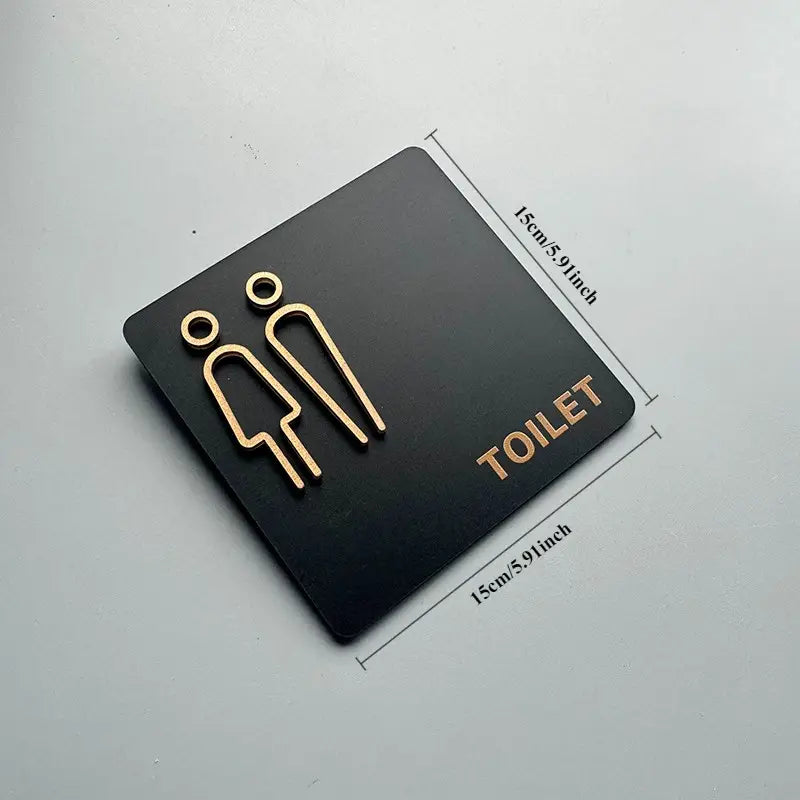Toilet Sign Graphical Symbols Restroom Signage Wall Hanging Plaque Bathroom for Public Door or Wall