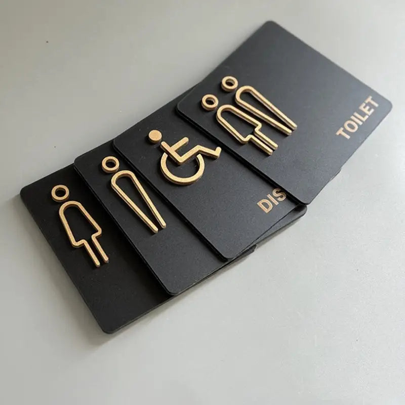 Toilet Sign Graphical Symbols Restroom Signage Wall Hanging Plaque Bathroom for Public Door or Wall