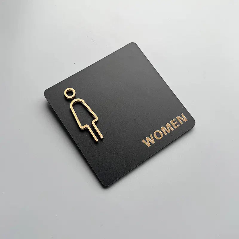 Toilet Sign Graphical Symbols Restroom Signage Wall Hanging Plaque Bathroom for Public Door or Wall