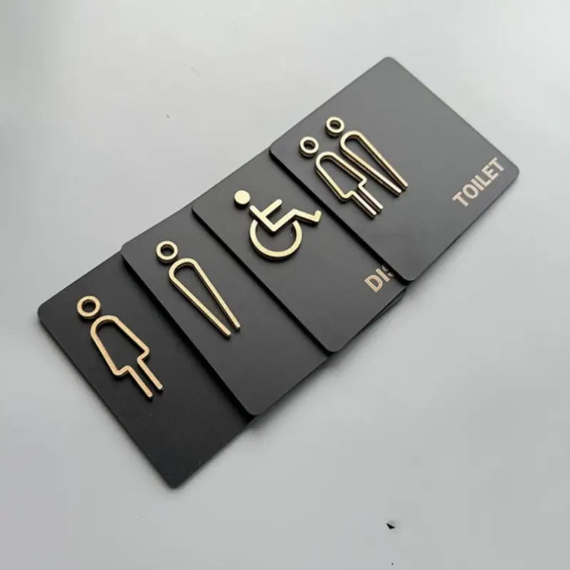 Toilet Sign Graphical Symbols Restroom Signage Wall Hanging Plaque Bathroom for Public Door or Wall
