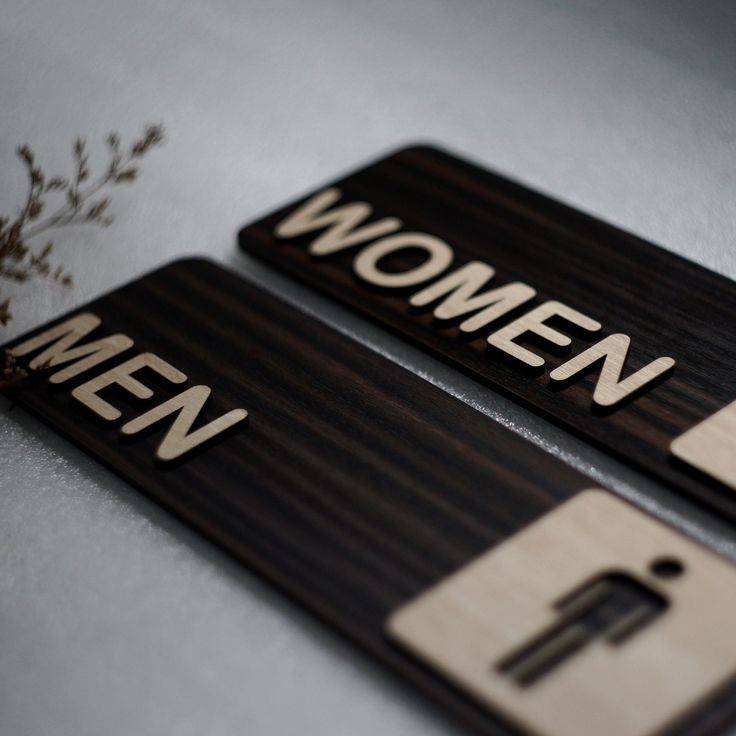 Men and Women Toilet Wooden Signs, Handmade Restroom Sign