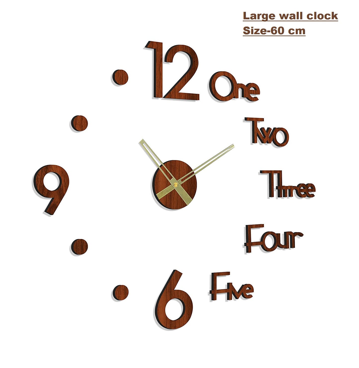 Modern Wooden 3D Wall Clock