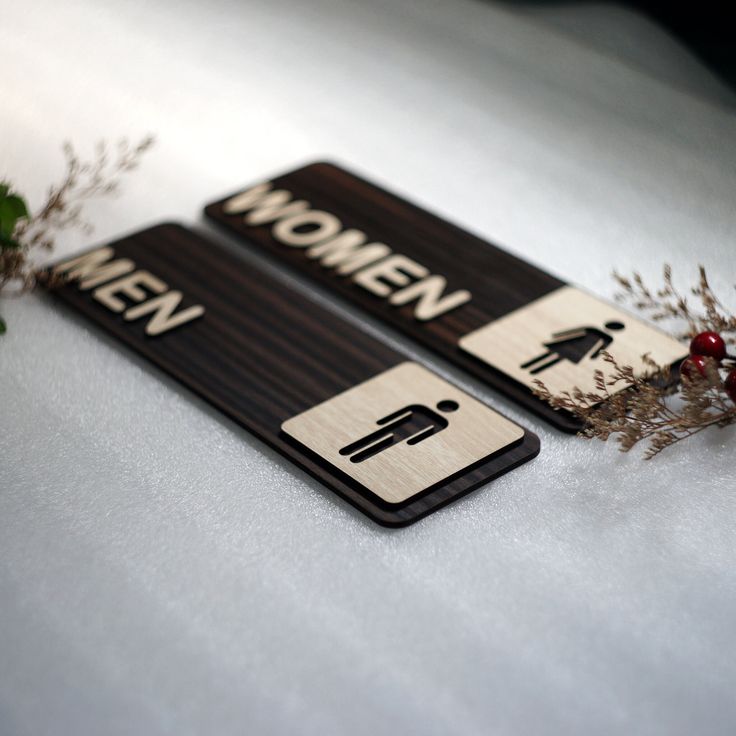 Men and Women Toilet Wooden Signs, Handmade Restroom Sign