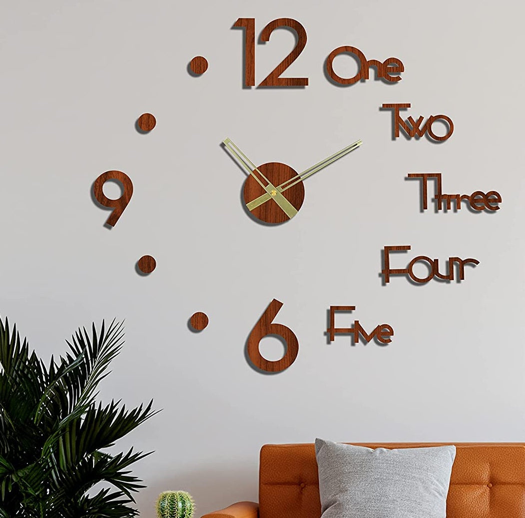 Modern Wooden 3D Wall Clock