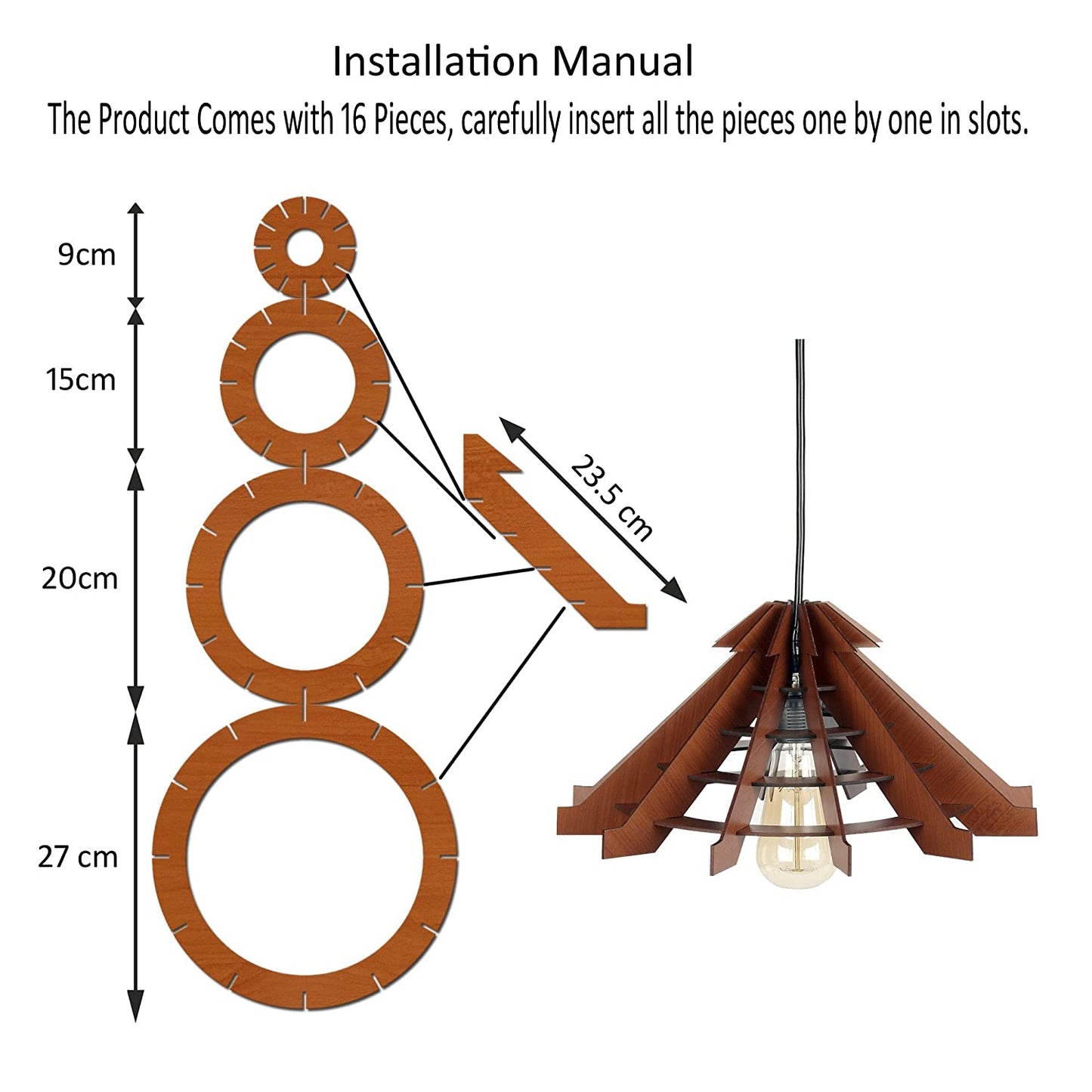 T Line Decor Becaa Poofy Birch Wood Ceiling Lamp