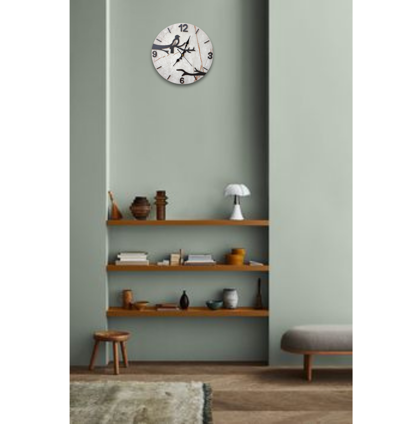 Vintage Marble Effect Modern Farmhouse Wall Clock