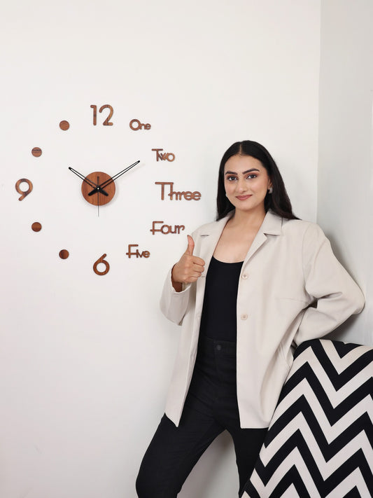 Modern Wooden 3D Wall Clock