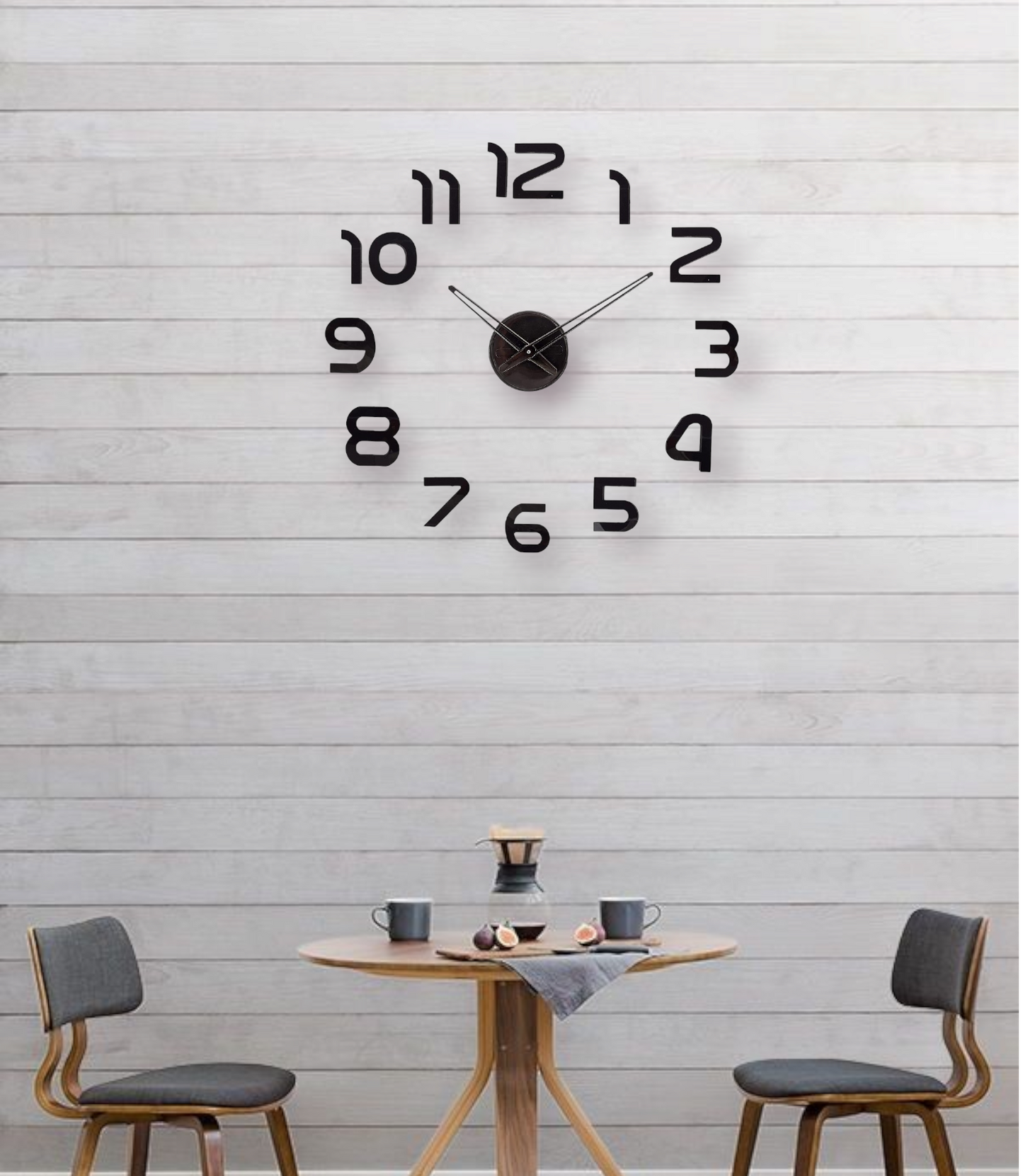Modern DIY 3D Wall Clock with Bold Numeric Design