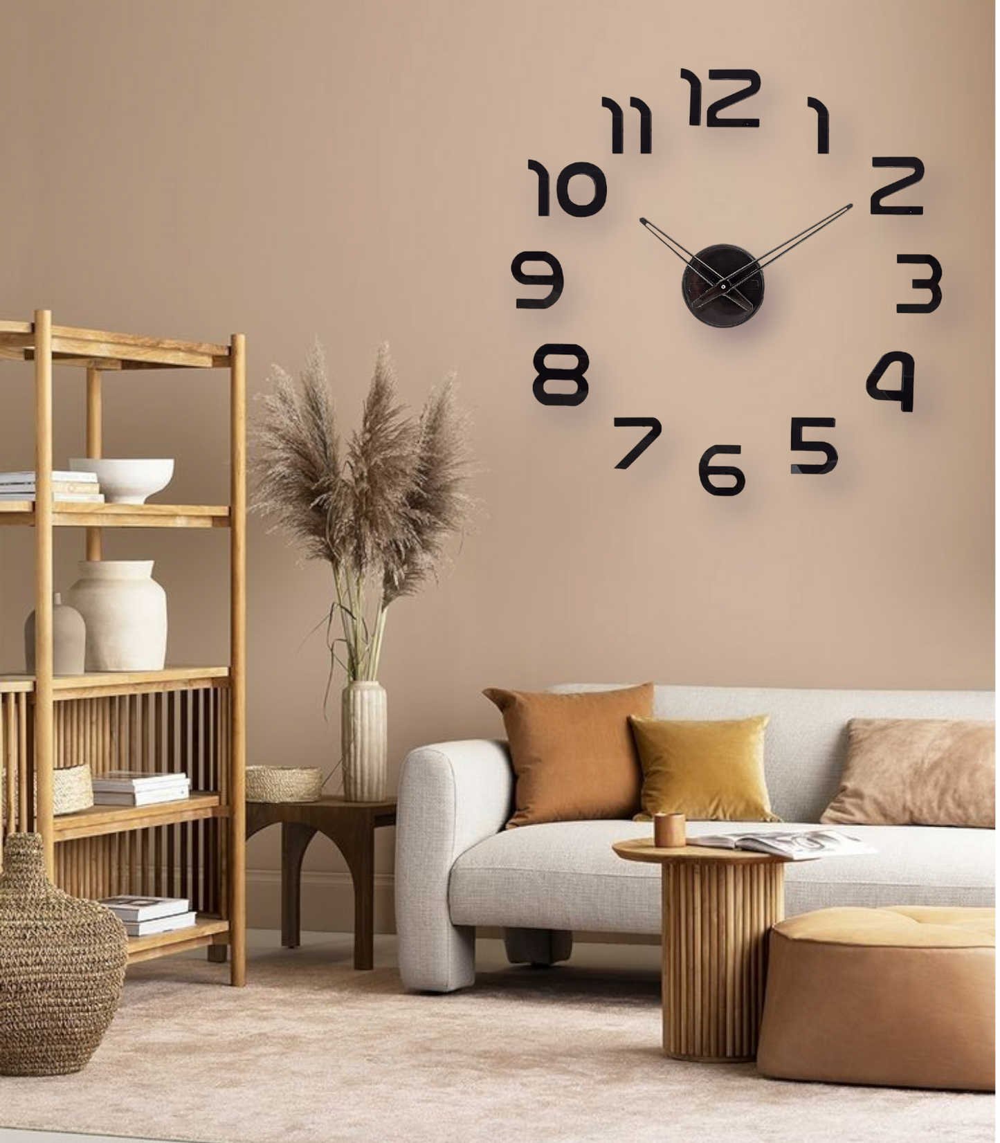 Modern DIY 3D Wall Clock with Bold Numeric Design