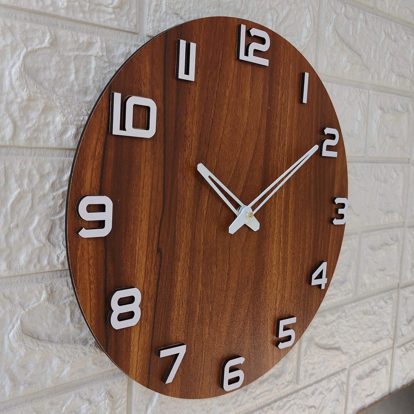 Minimalist Wooden Wall Clock - Natural Wood Grain