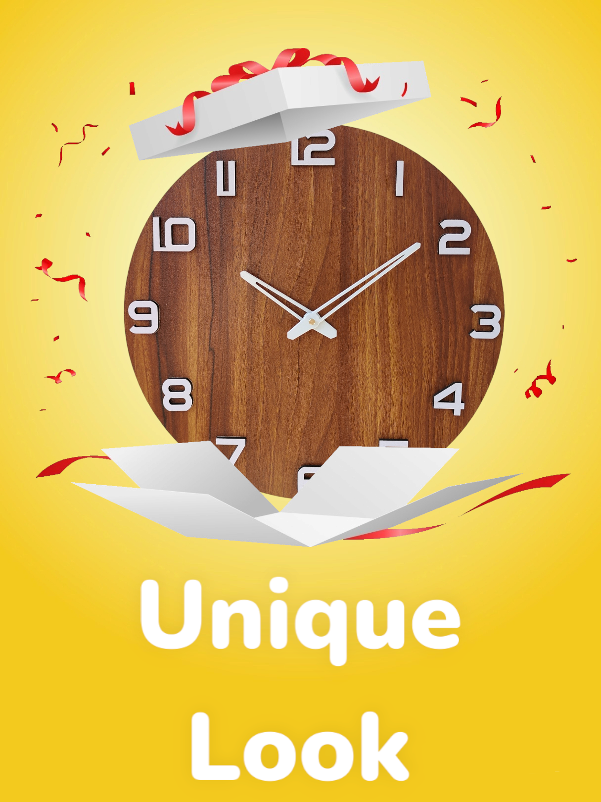 Minimalist Wooden Wall Clock - Natural Wood Grain