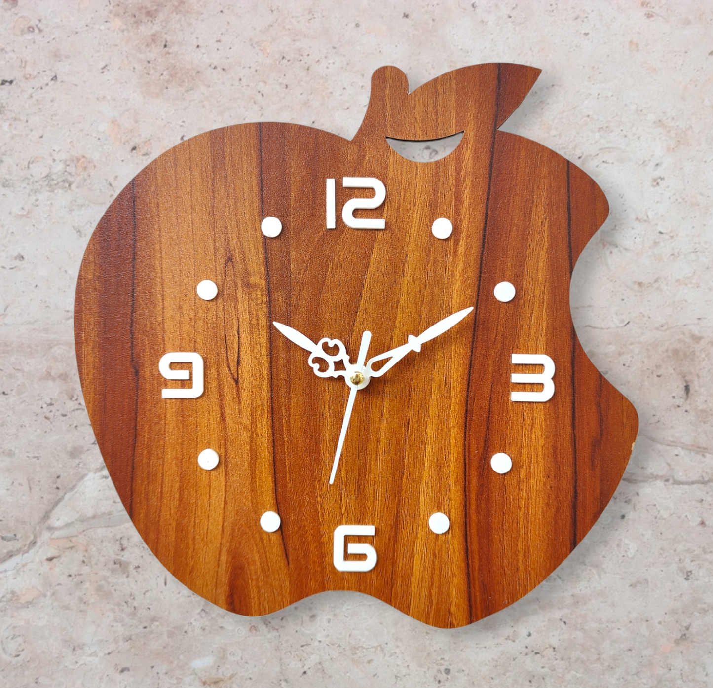 Wooden Apple Wall Clock - A Fresh Take on Time