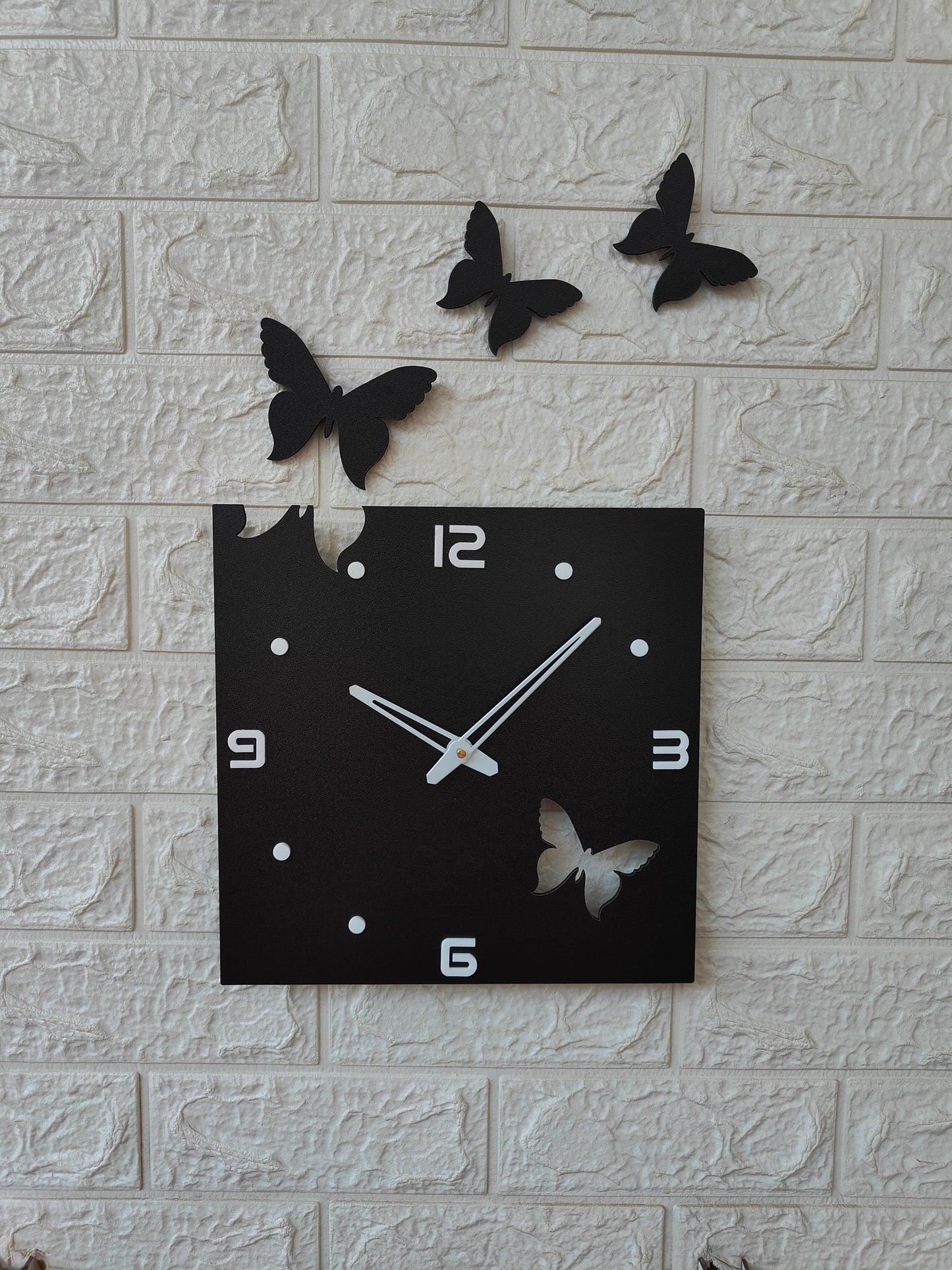 Modern Black Butterfly Wall Clock - Unique Home Decor