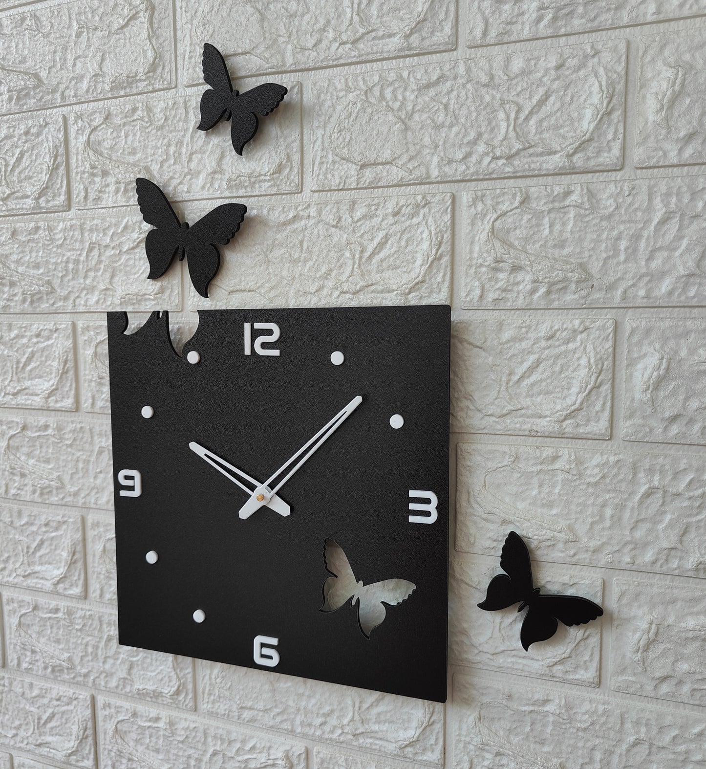 Modern Black Butterfly Wall Clock - Unique Home Decor