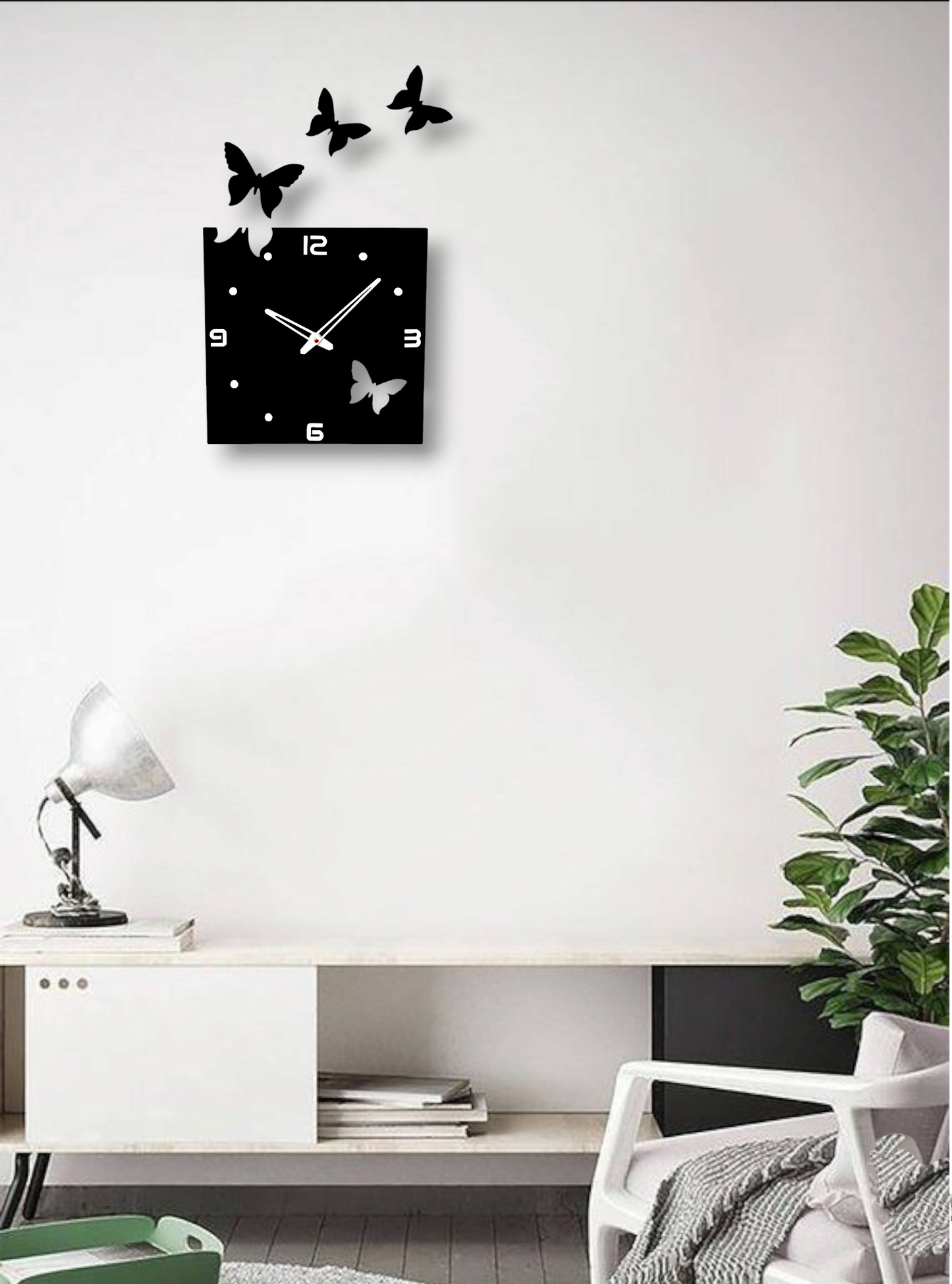 Modern Black Butterfly Wall Clock - Unique Home Decor