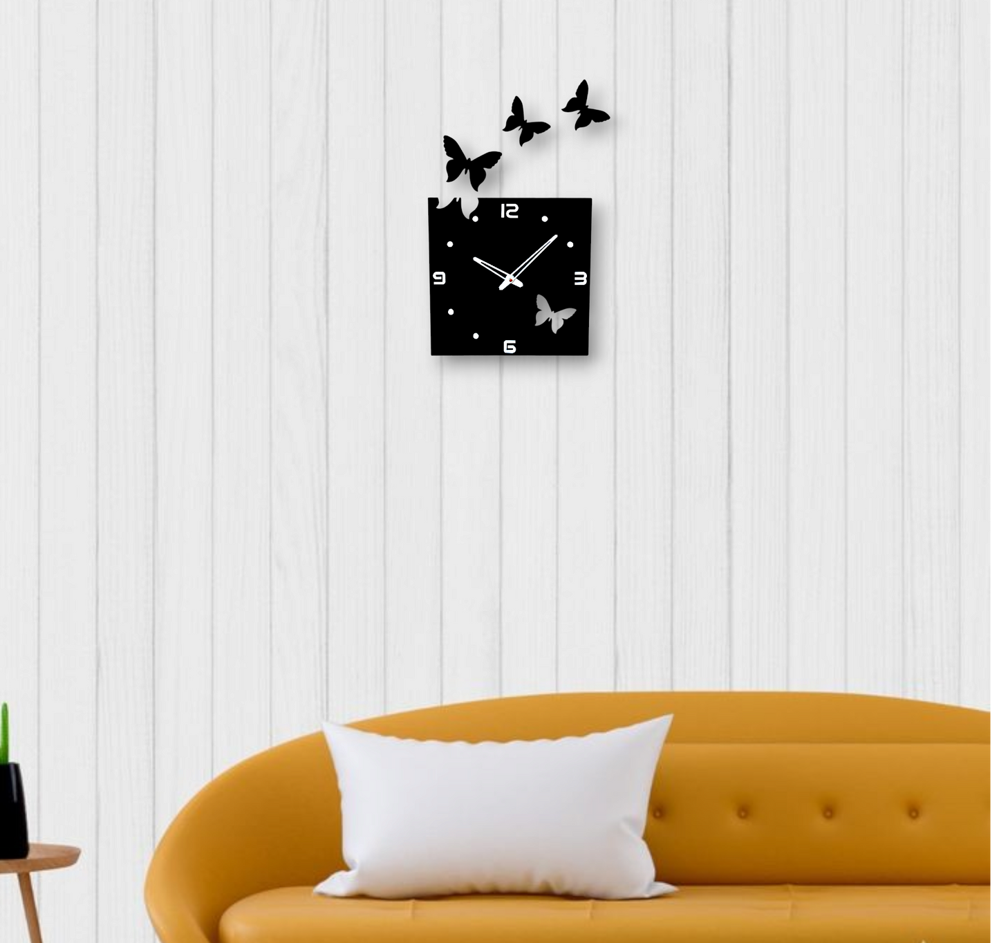 Modern Black Butterfly Wall Clock - Unique Home Decor