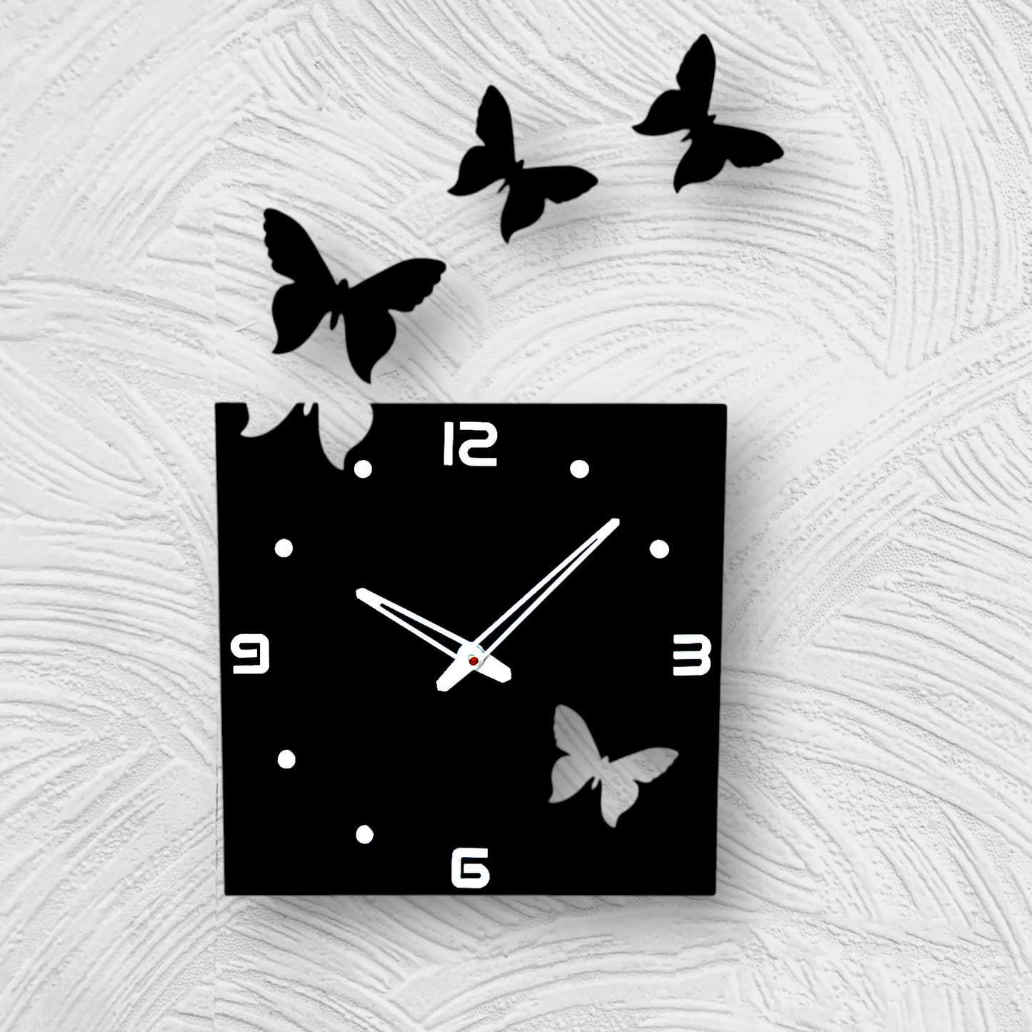 Modern Black Butterfly Wall Clock - Unique Home Decor
