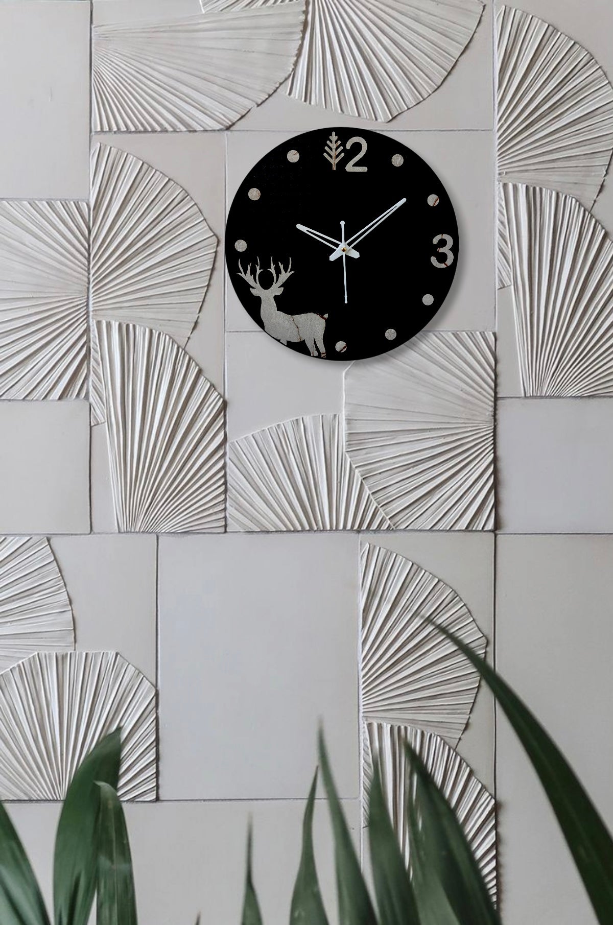 Rustic Deer Woodland Animal Wall Clock