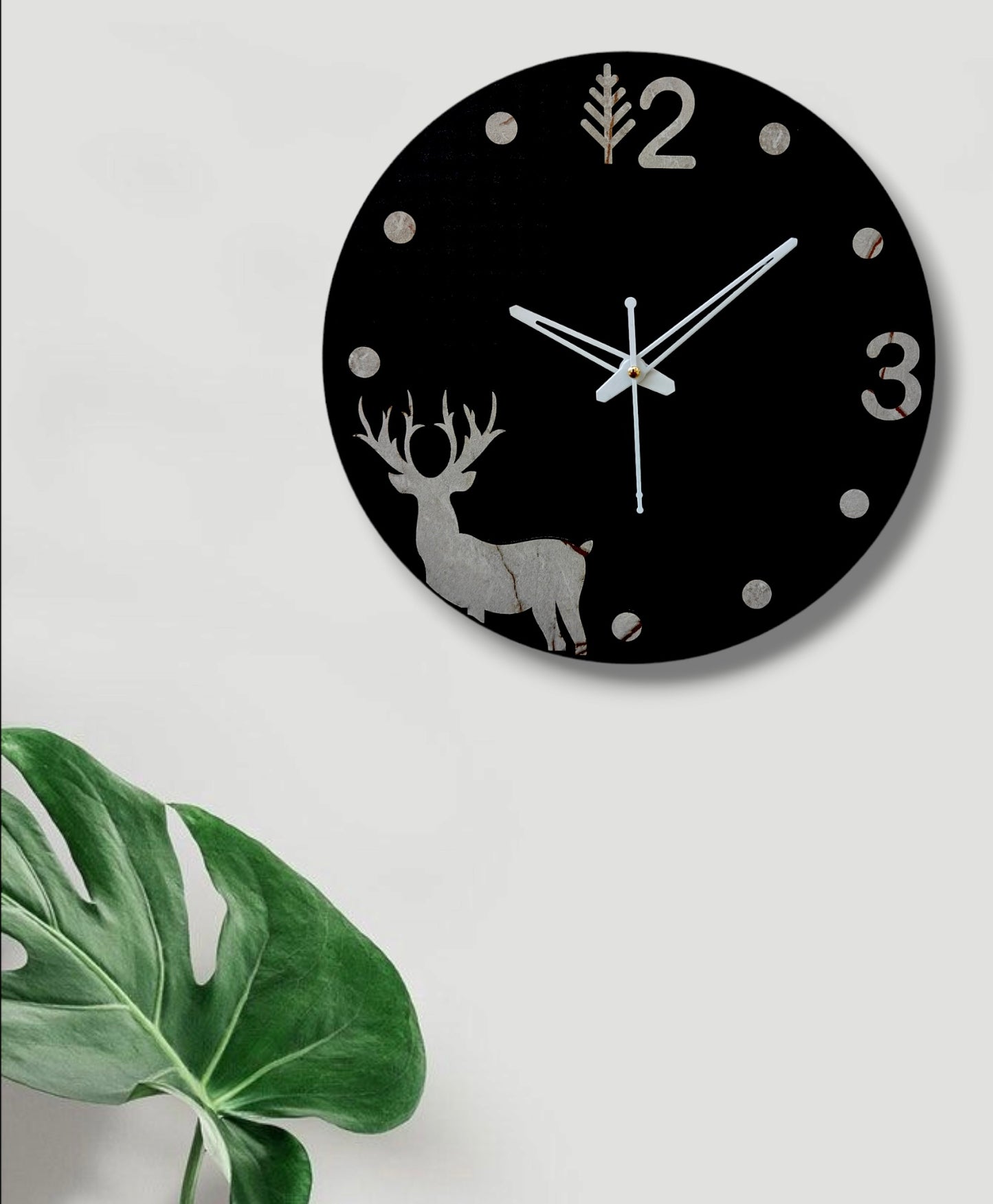 Rustic Deer Woodland Animal Wall Clock