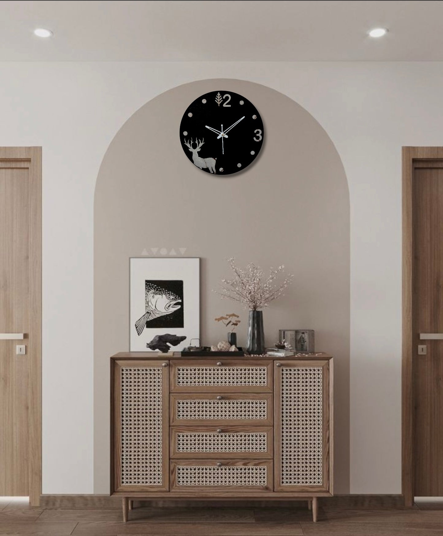 Rustic Deer Woodland Animal Wall Clock