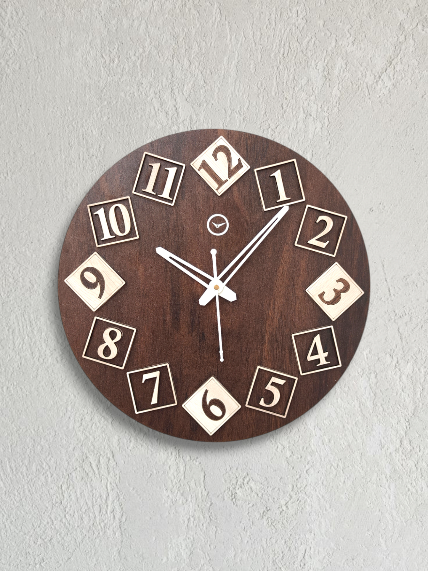 Premium 3D Wooden Block Wall Clock