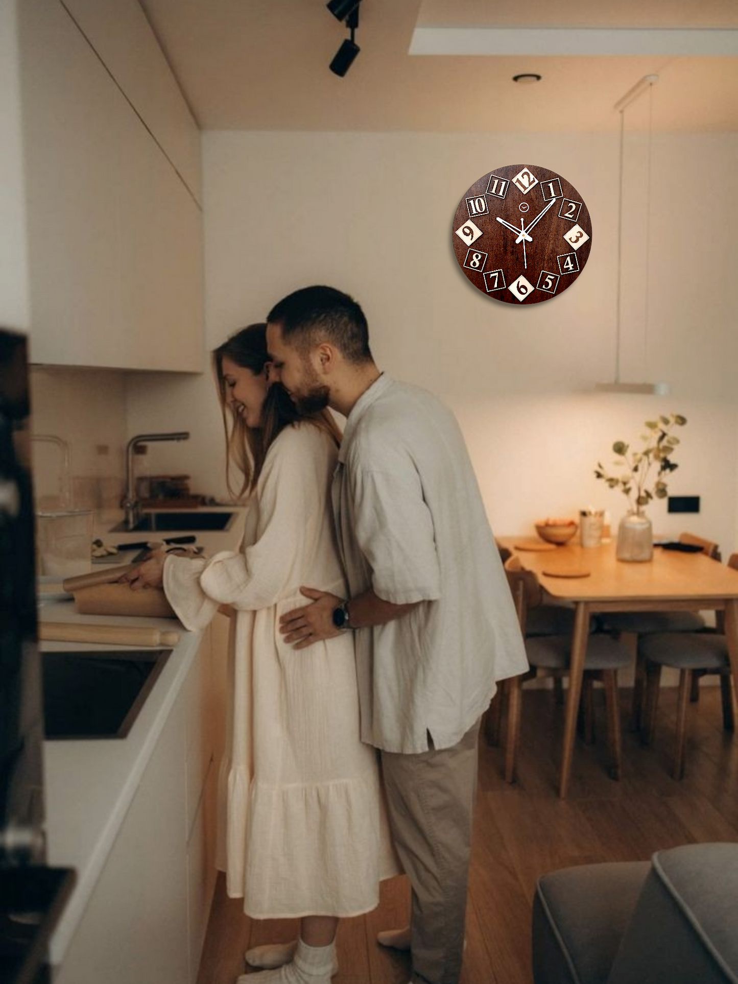 Premium 3D Wooden Block Wall Clock