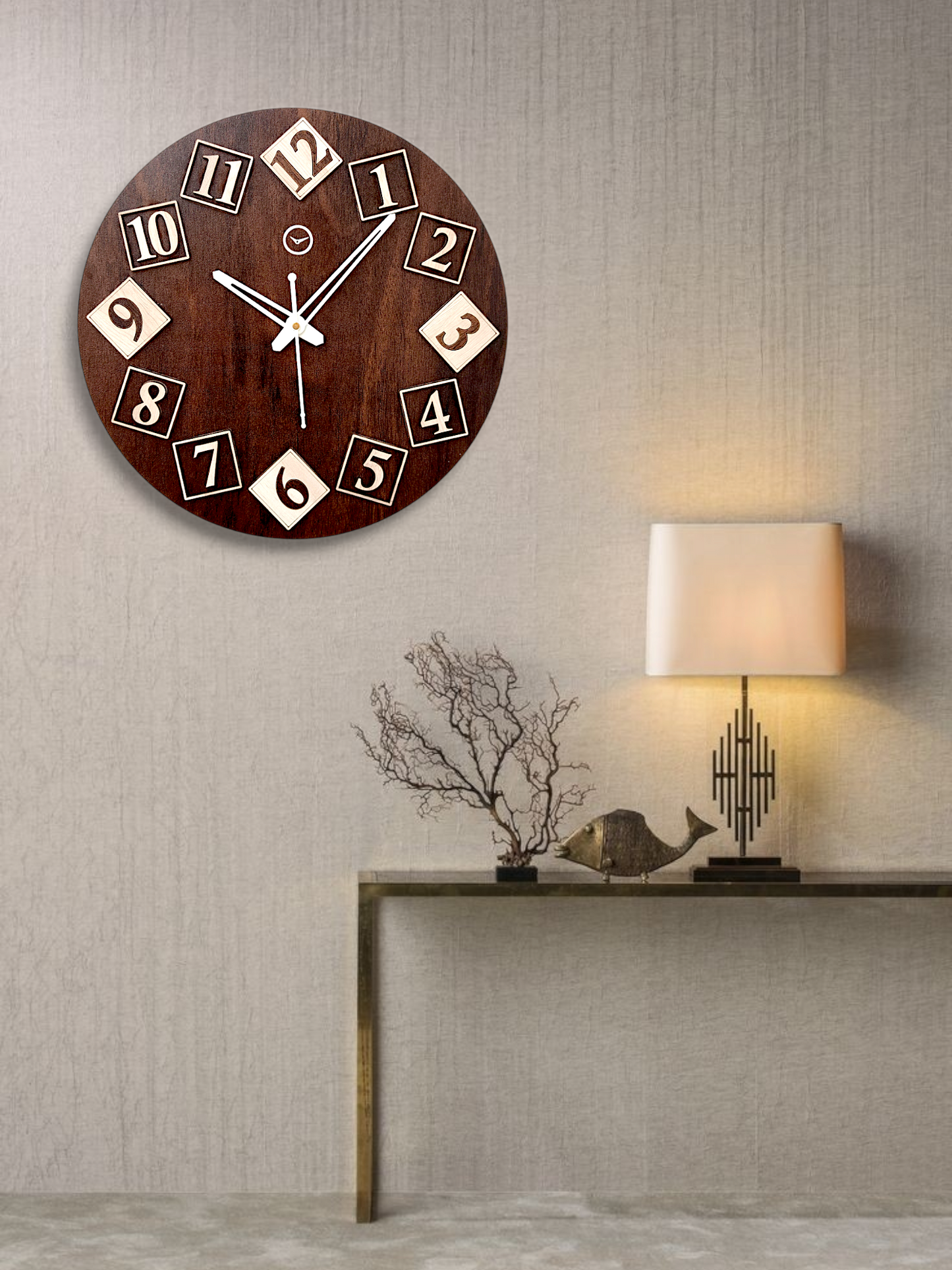Premium 3D Wooden Block Wall Clock