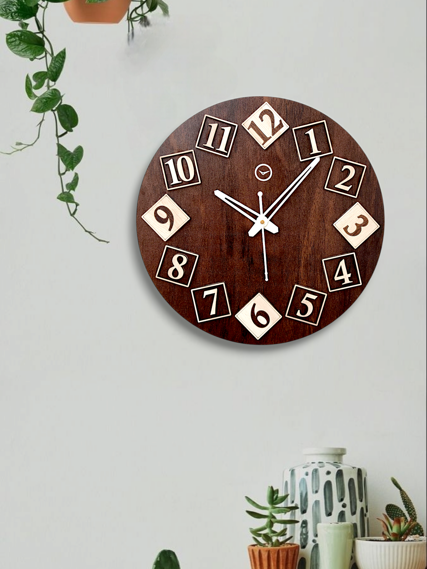 Premium 3D Wooden Block Wall Clock