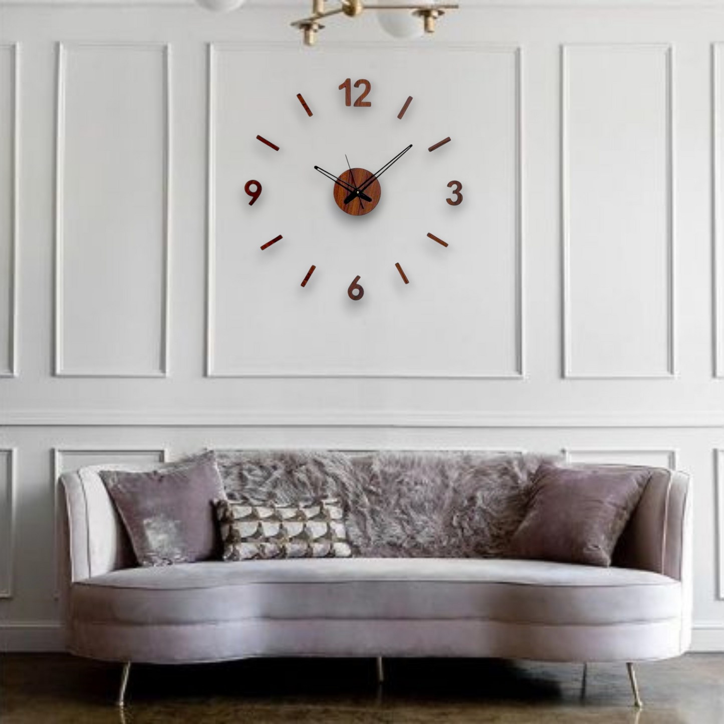 Modern DIY Large Wall Clock for Home & Office Decor β 3D Acrylic & Wooden Finish