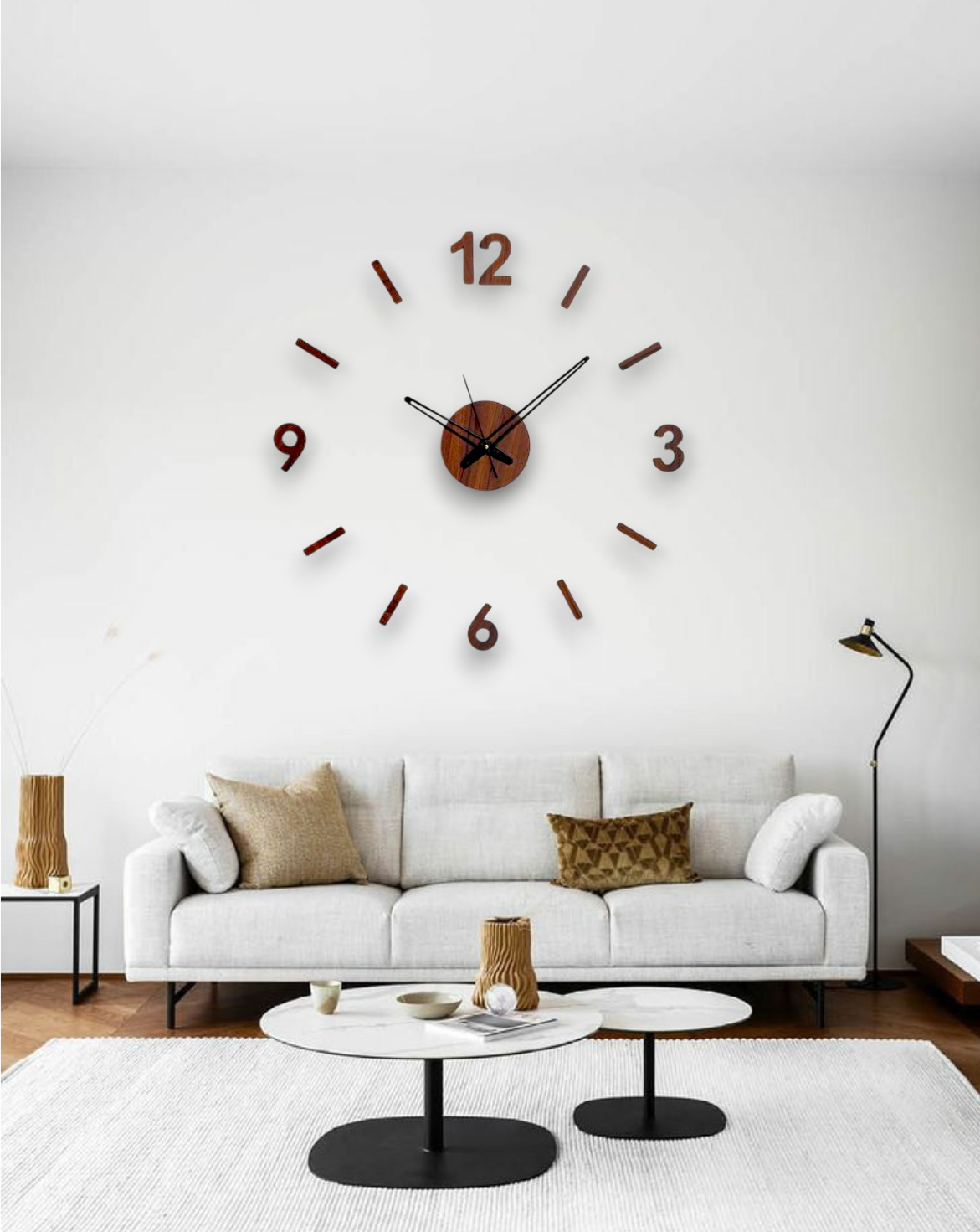 Modern DIY Large Wall Clock for Home & Office Decor โ 3D Acrylic & Wooden Finish