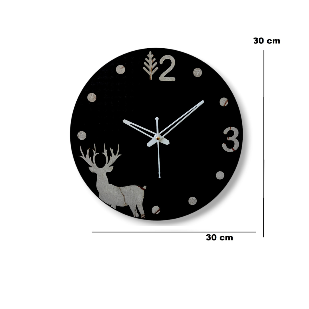 Rustic Deer Woodland Animal Wall Clock