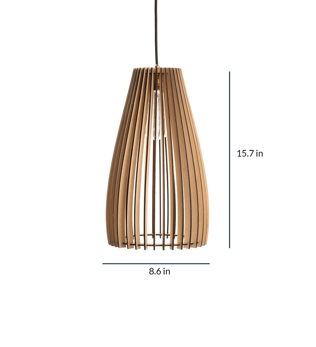 T Line Decor Brown Wood Single Hanging Lights