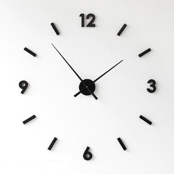 Contemporary Wall Clock - 3D Effect Minimalist 3D Wall Clock - Black