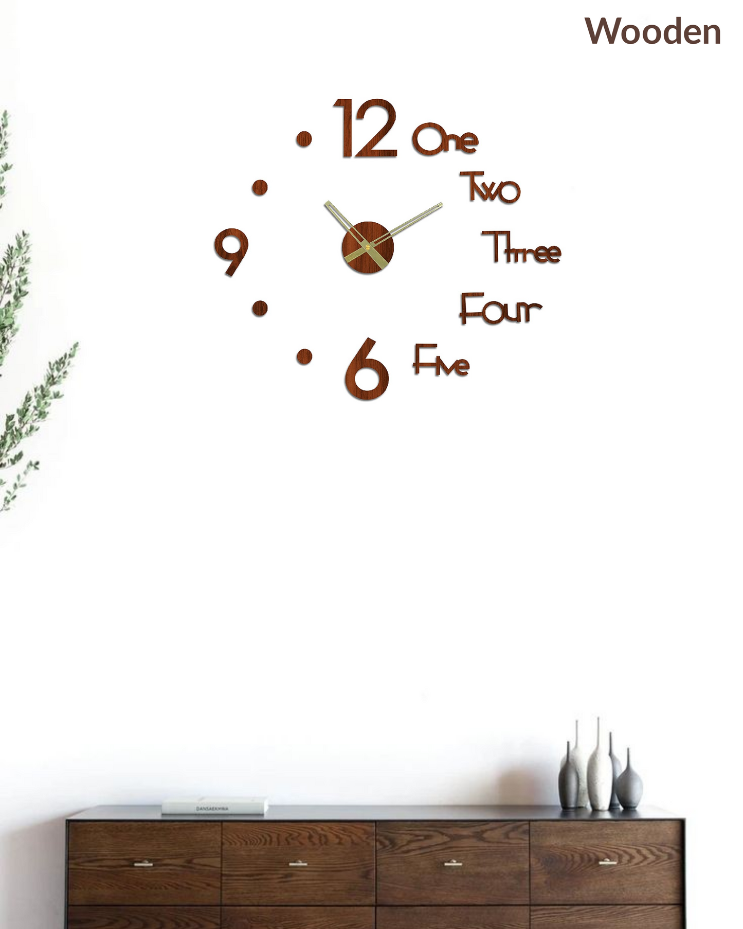 Modern Wooden 3D Wall Clock