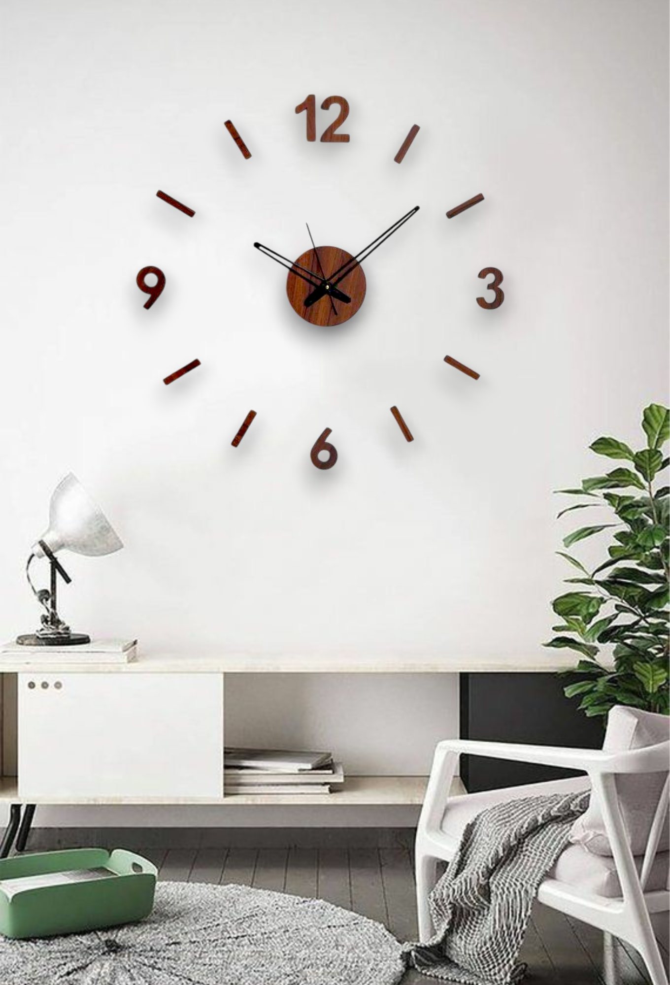 Modern DIY Large Wall Clock for Home & Office Decor β 3D Acrylic & Wooden Finish