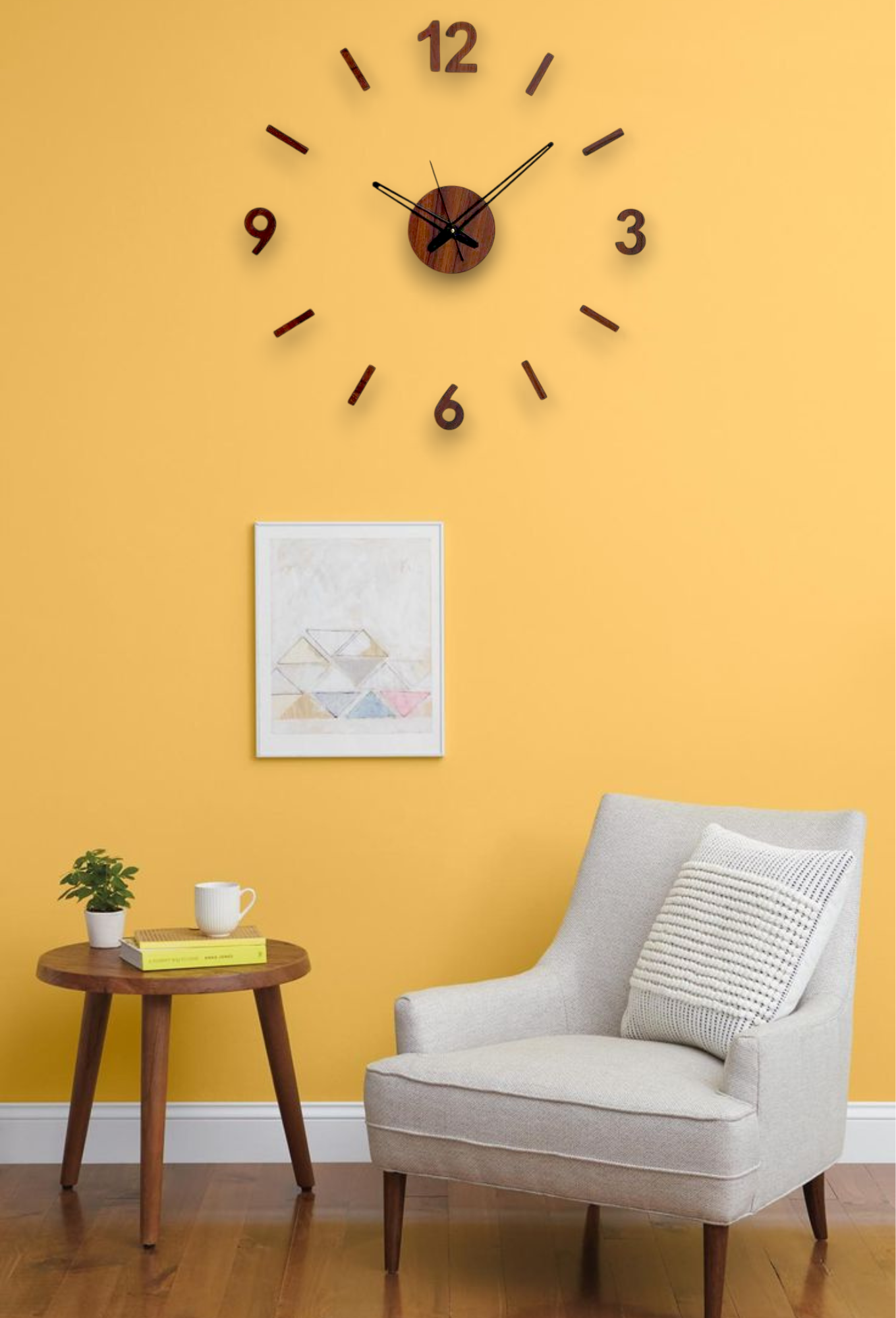 Modern DIY Large Wall Clock for Home & Office Decor β 3D Acrylic & Wooden Finish