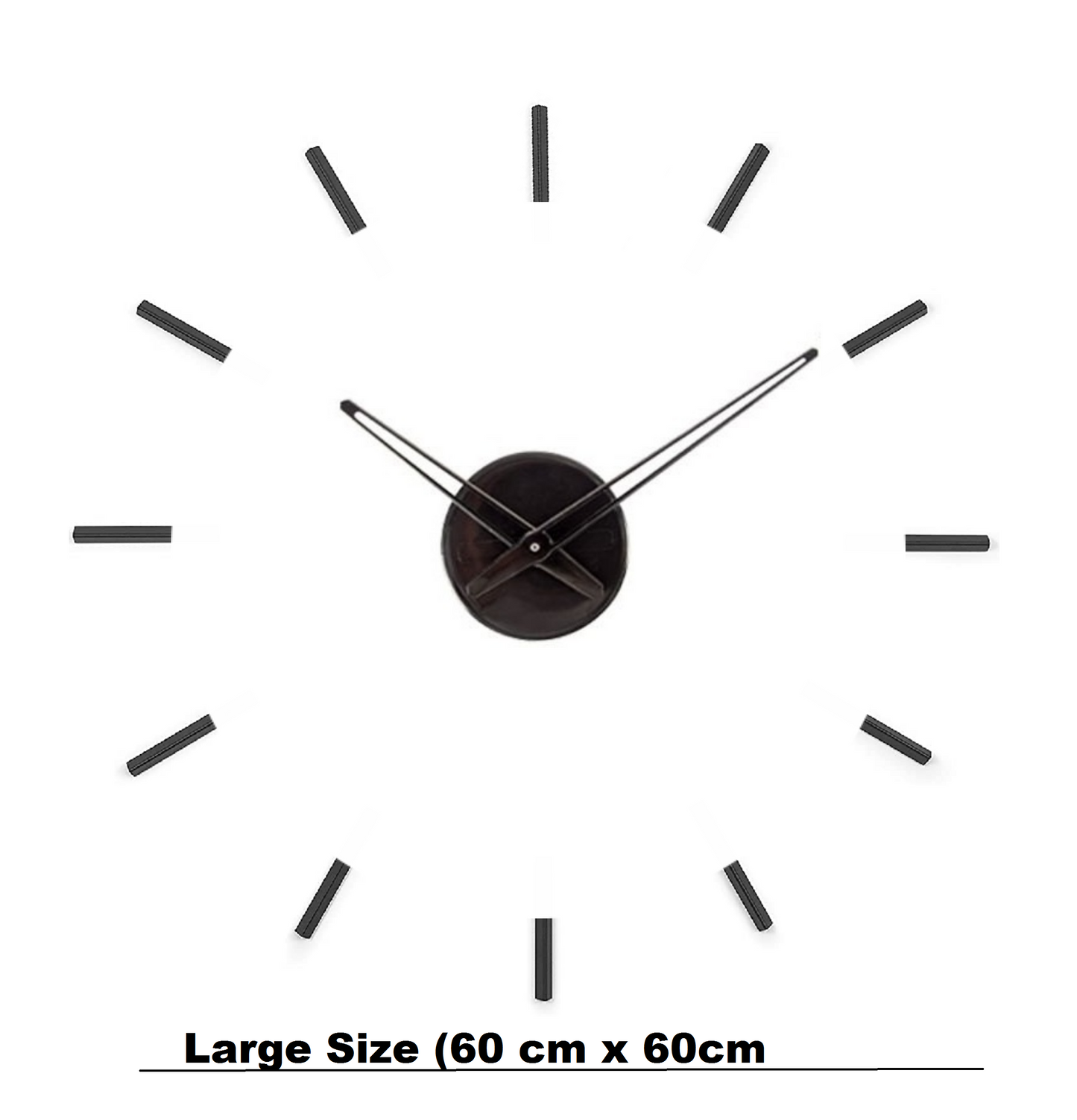 Simple and Straightforward Large 3D Wall Clock - Black