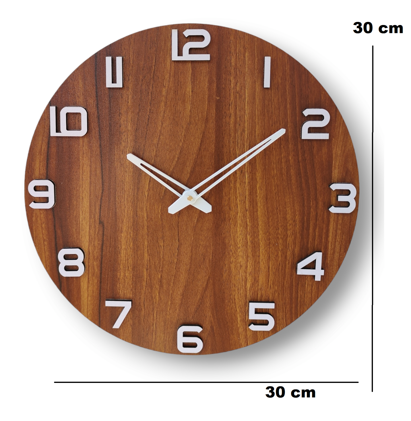 Minimalist Wooden Wall Clock - Natural Wood Grain
