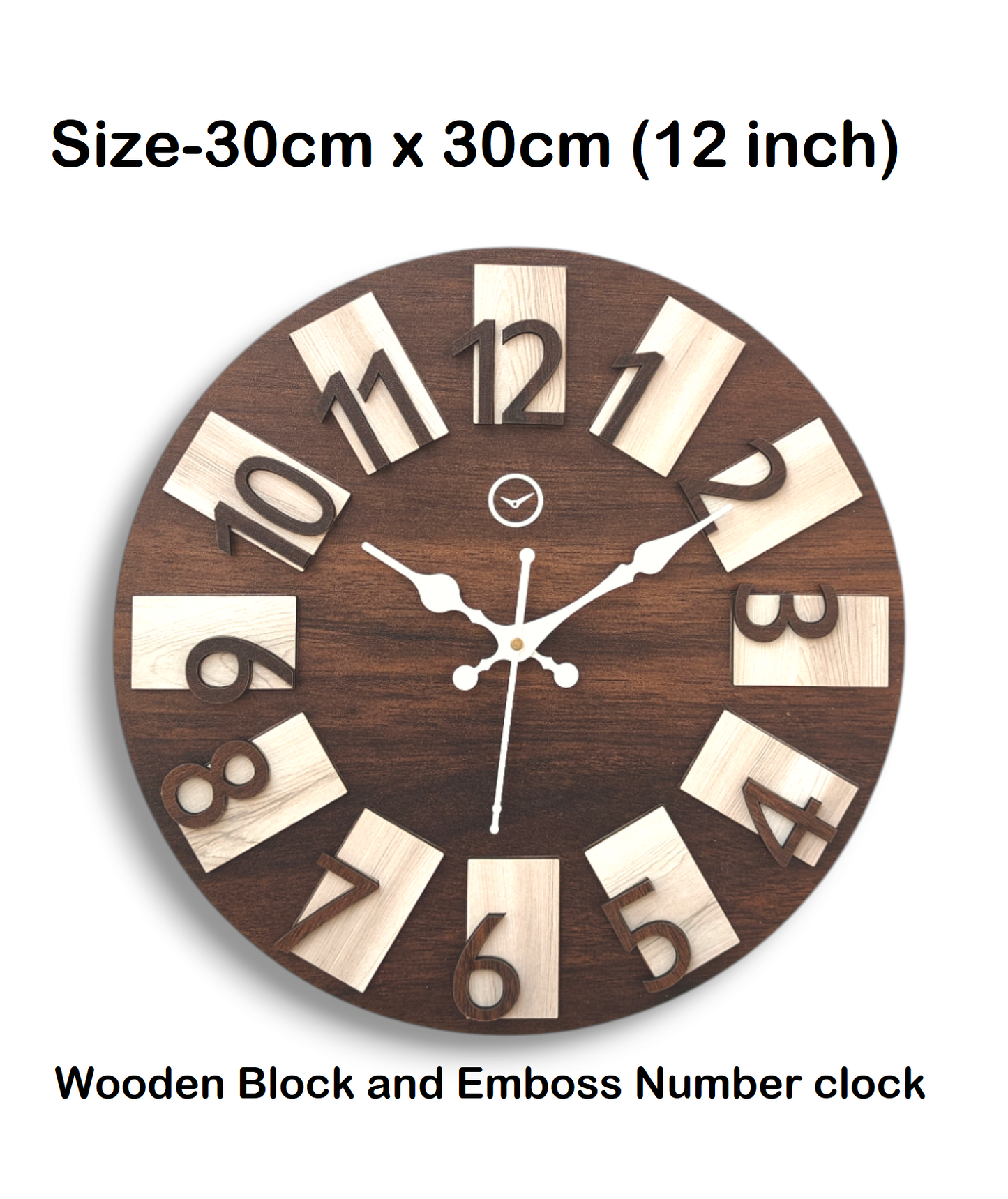 Vintage Wooden Wall Clock with Arabic Numerals