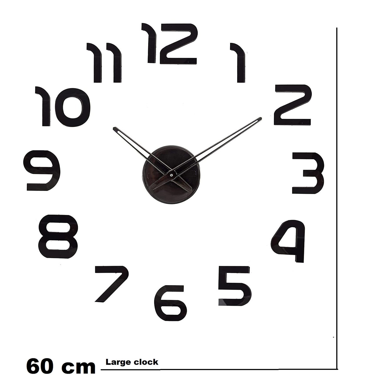 Modern DIY 3D Wall Clock with Bold Numeric Design