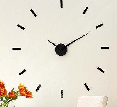 Simple and Straightforward Large 3D Wall Clock - Black