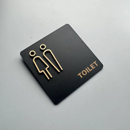 Toilet Sign Graphical Symbols Restroom Signage Wall Hanging Plaque Bathroom for Public Door or Wall