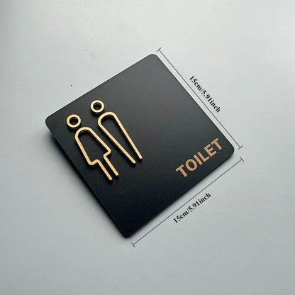 Toilet Sign Graphical Symbols Restroom Signage Wall Hanging Plaque Bathroom for Public Door or Wall