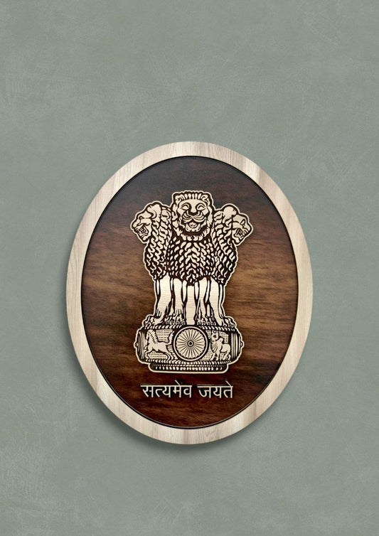 Wooden Indian Emblem Wall Art