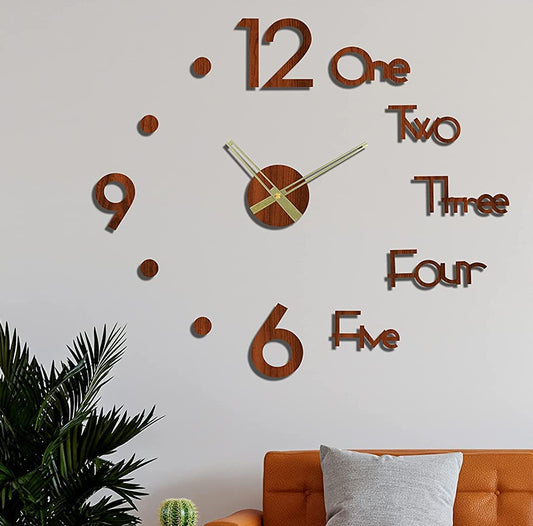 Modern Wooden 3D Wall Clock