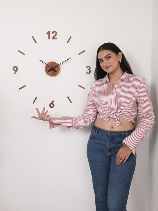 Modern DIY Large Wall Clock for Home & Office Decor – 3D Acrylic & Wooden Finish