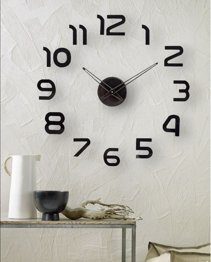 Modern DIY 3D Wall Clock with Bold Numeric Design