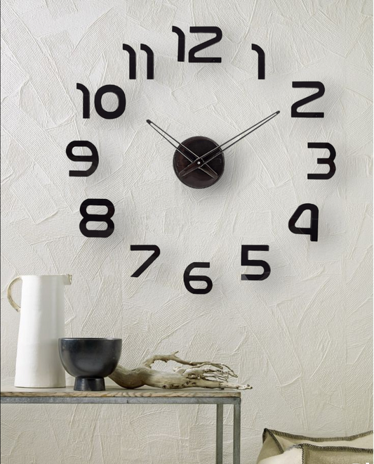 Modern DIY 3D Wall Clock with Bold Numeric Design